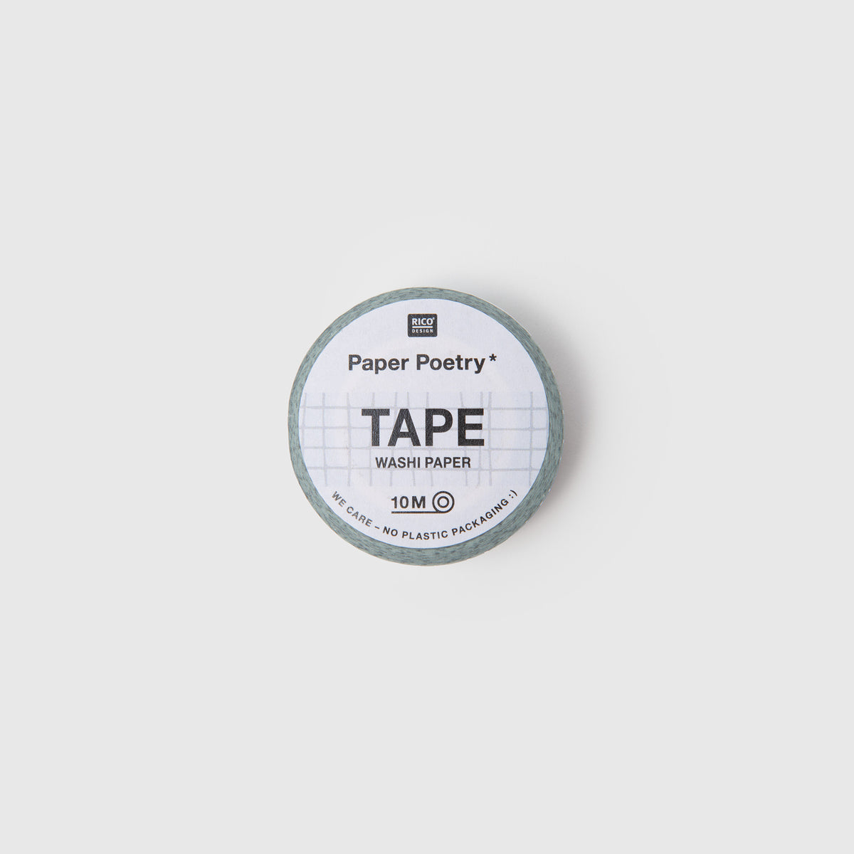 Paper Poetry Washi Tape – Gitter Silber: Rolle mit silbernem Glitzer und Gittermuster, versehen mit Produktangaben.